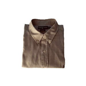 Ralph Lauren Men's L/S Dress Shirt XL Heather Gray w/Pale Gray Criss Cross A+